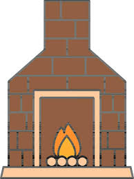 Fireplace Or Chimney Icon In Brown And