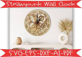 Steampunk Wall Clock Svg Cut Files For
