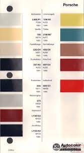 Porsche Paint Chart Color Reference