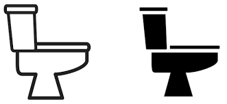 Vector Simple Toilet Bowl Icon Black