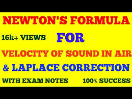 Newton Formula For Velocity Of Sound
