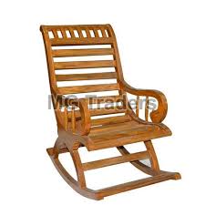 Polished Wooden Rocking Chair For Home