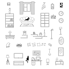Vector Doodle Set Of Furniture Decor