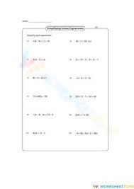 Algebraic Expressions Worksheet