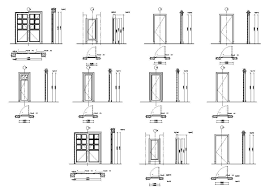 Drawing Of Many Wooden And Glass Doors