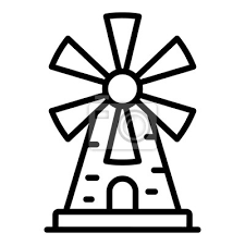 Windmill Icon Outline Windmill Vector