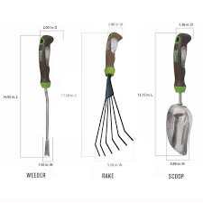 Ames 24451009 6 Pc Ergo Gel Grip Garden Tool Set With Hand Trowel Weeder Rake Transplanter Scoop Cultivator