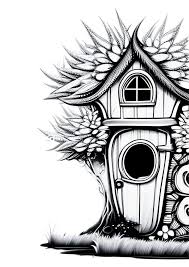 Fairy House Colouring Pages Free To