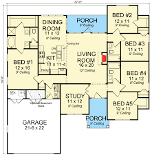 Southern House Plan With Five Bedrooms