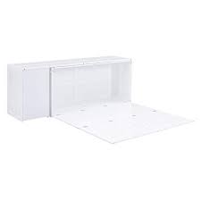 White Wood Frame Queen Size Murphy Bed