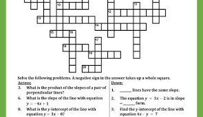 Slope And Intercepts Crossword Puzzle