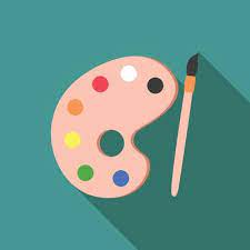 Artist Paint Palette Flat Icon With