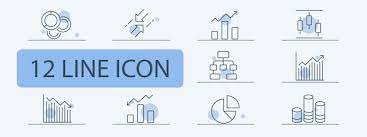Premium Vector Diagram Icon Set Graph