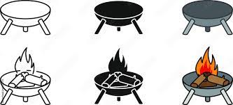 Outdoor Fire Pit Icon Vector Stock