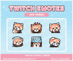 Kawaii Red Panda Emotes Twitch Discord