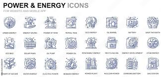 Icons As Solar Panel Eco Energy