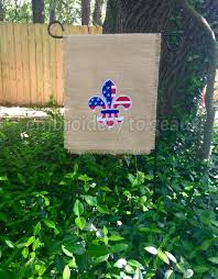 July 4th Patriotic Burlap Garden Flag