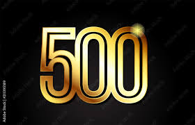 Gold Number 500 Logo Icon Design Stock