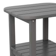 Carnegy Avenue Gray Rectangle Plastic Outdoor Side Table