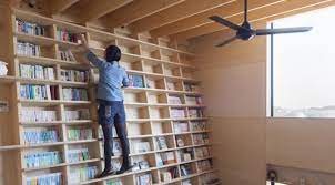 Japanese Home Features A Bookshelf Wall