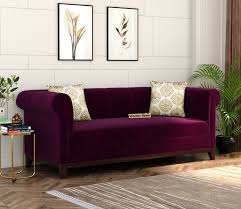 3 Seater Sofa Velvet Mulberry Pink