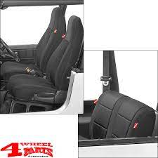 Seat Cover Set Black Neoprene Front And