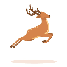 Jumping Forest Deer Icon Cartoon Vector