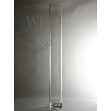 Tall Clear Glass Cylinder Vase 28 X 4