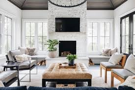 White Painted Brick Fireplace And