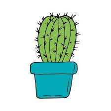 Cactus In A Pot Icon Hand Drawn Vector