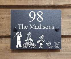 Personalised Stick Family Slate Sign