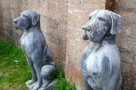 Old Weathered Great Dane Statues 4ft