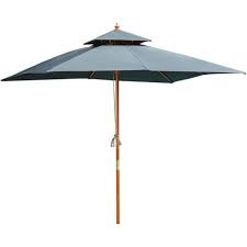 Sun Umbrella Sunshade Bamboo Dark Grey