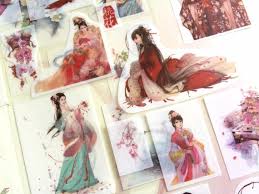 6 Sheets Of Ancient Girl Sticker Asian