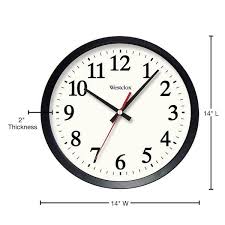 Westclox 14 Round Electric Powered Office Wall Clock White Black
