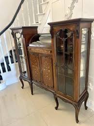 Large Antique Victorian Mahogany Inlaid