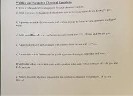 Balancing Chemical Equations