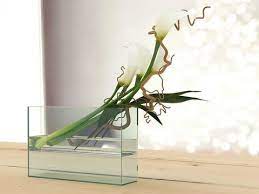 White Callas In Square Vase 3d Model