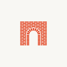Brick Wall And Door Logo Design Icon