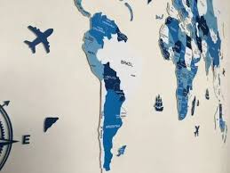 Acrylic Colour World Map 2d Shades Of