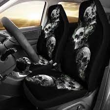 Set Of 2 Skull Logo Front Seat Cover