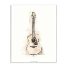 Acoustic Guitar Watercolor Drawing