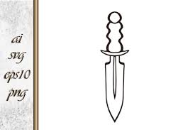 Vintage Dagger Icon Sketch Knife Vector