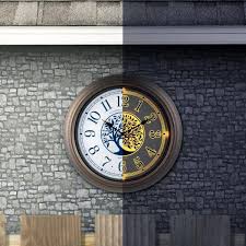 La Crosse Technology 18 In Indoor Outdoor Bronze Lux Lighted Dial Quartz Wall Clock