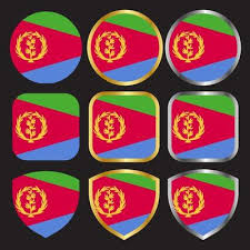 Eritrea Flag Vector Icon Set With Gold