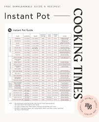 instant pot cooking times with free