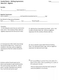 Guided Notes Writing Expressions