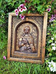 Wood Carved Icon Wall Art
