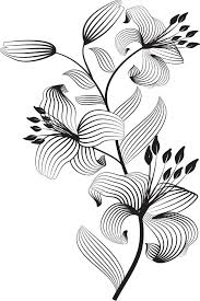 Abstract Flowers Line Art Decoration