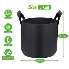 5 Gal Black Fabric Planting Containers
